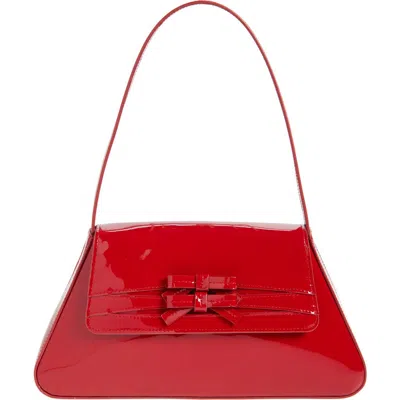 Reformation Noreen Patent Leather Shoulder Bag In Scarlet Patent