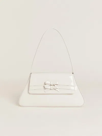 Reformation Noreen Shoulder Bag In Milk Patent