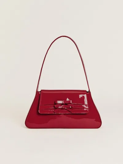 Reformation Noreen Shoulder Bag In Scarlet Patent