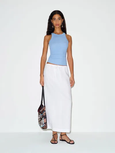 Reformation Norie Linen Skirt Ivory Xs In White
