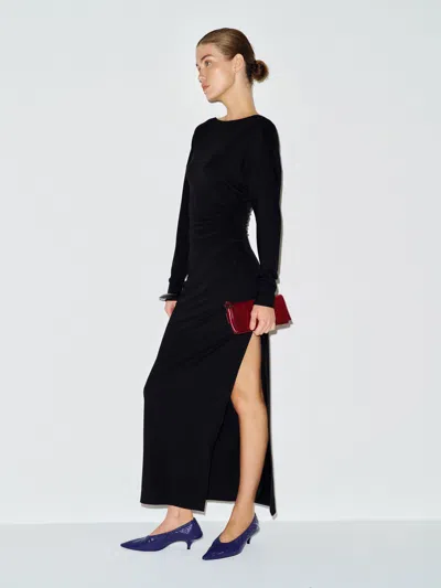 Reformation Norla Knit Dress Black Large