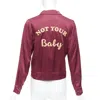 Reformation Not Your Baby Embroidery Crop Jacket In Burgundy