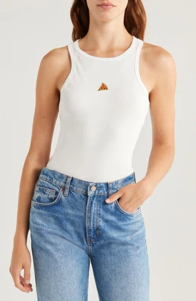 Reformation Nova Embroidered Rib Crop Racerback Tank