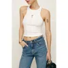 REFORMATION REFORMATION NOVA EMBROIDERED RIB CROP RACERBACK TANK TOP