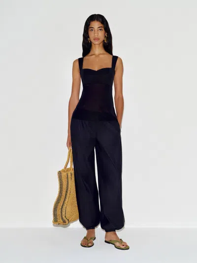 Reformation Nova Knit Top Black Xs