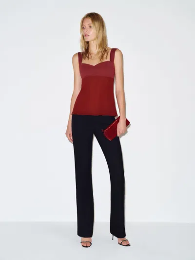 Reformation Nova Knit Top Red Large