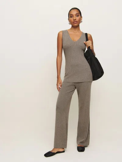 Reformation Novah Regenerative Merino Sweater Set In Oatmeal
