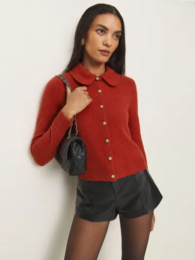 Reformation Nyla Regenerative Wool Cardigan In Sundried Tomato