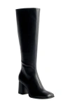 Reformation Nylah Leather Knee Boots In Black