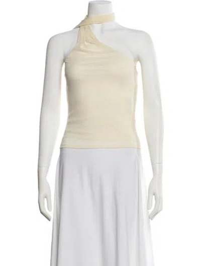 Pre-owned Reformation Nylon One-shoulder Top W/ Tags In Neutral
