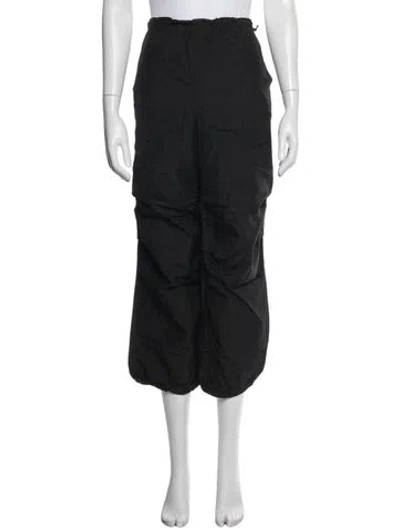 Pre-owned Reformation Nylon Wide Leg Pants In Black