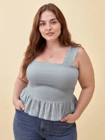 Reformation Oakleigh Top Es Blue 3x