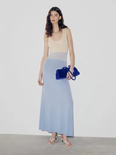 Reformation Oceane Merino Sweater Dress Blue Small