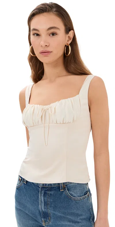 Reformation Odessa Satin Top Ivory
