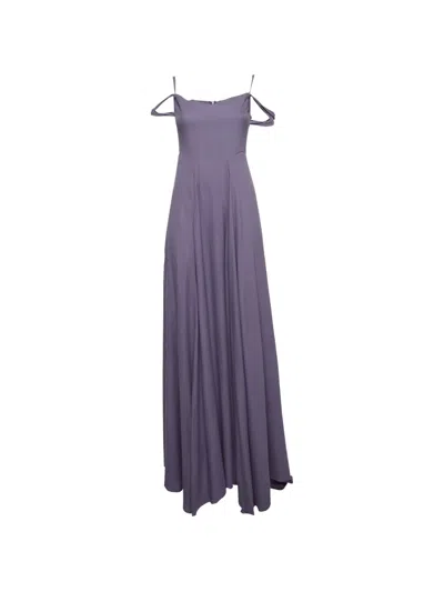 Pre-owned Reformation Off-shoulder Maxi Dress In Purple