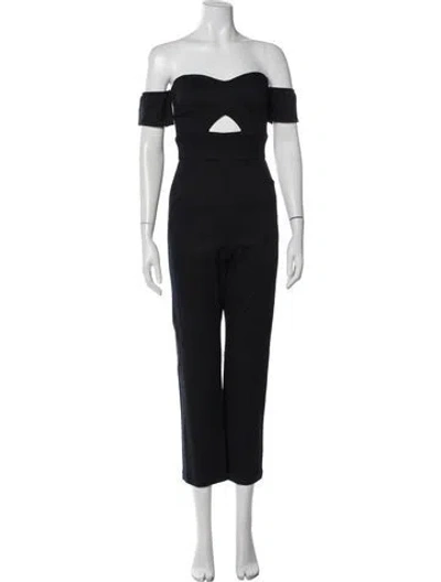 Pre-owned Reformation Off-the-shoulder Jumpsuit In Blue