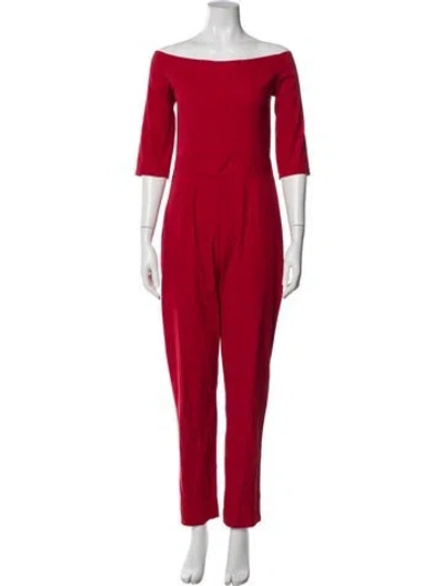 Pre-owned Reformation Off-the-shoulder Jumpsuit In Red