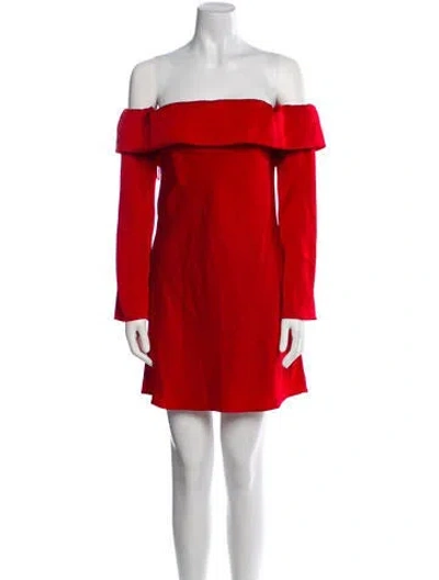 Pre-owned Reformation Off-the-shoulder Long Sleeve Tunic W/ Tags In Red