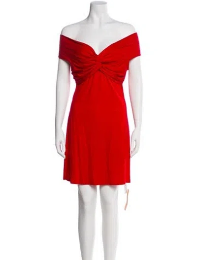 Pre-owned Reformation Off-the-shoulder Mini Dress W/ Tags In Red