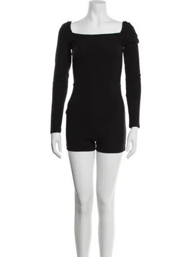 Pre-owned Reformation Off-the-shoulder Romper In Black