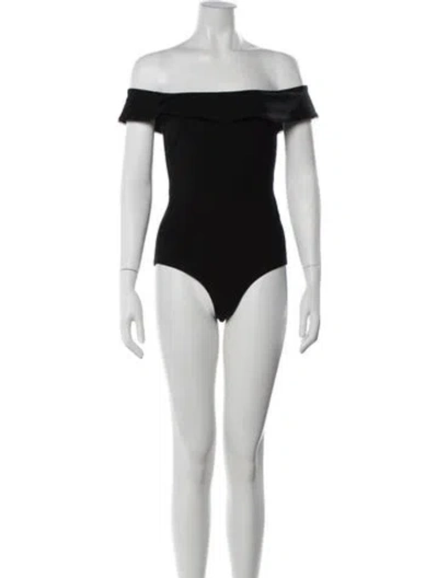 Pre-owned Reformation Off-the-shoulder Sleeveless Bodysuit In Black