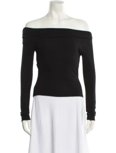 Pre-owned Reformation Off-the-shoulder Sweater In Black