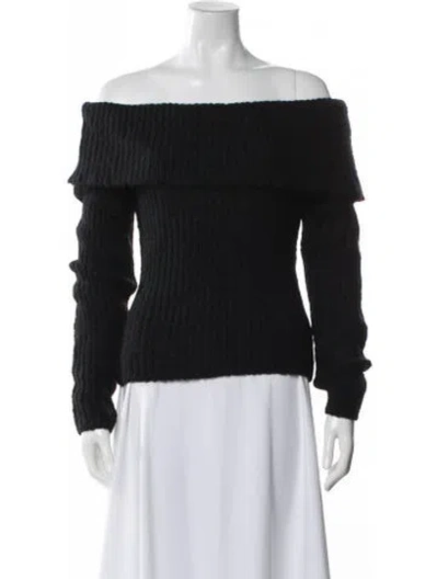Pre-owned Reformation Off-the-shoulder Sweater In Black