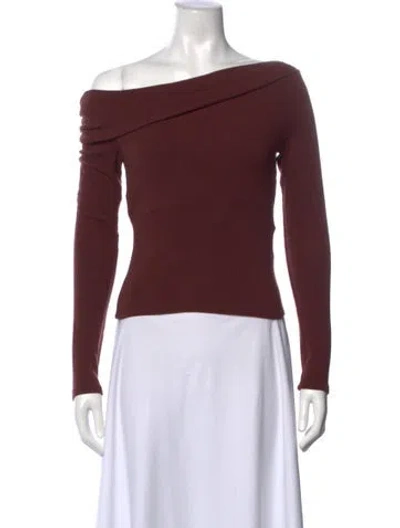 Pre-owned Reformation Off-the-shoulder Sweater In Burgundy