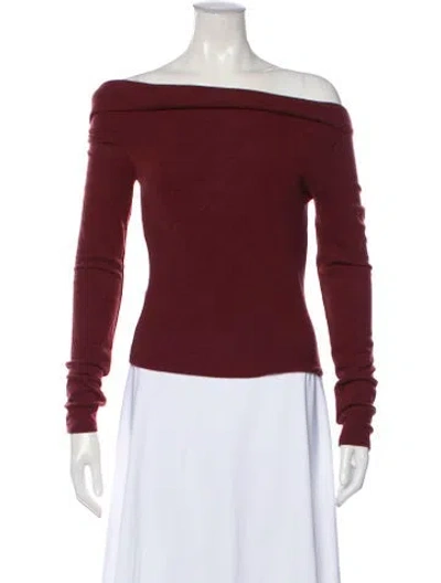 Pre-owned Reformation Off-the-shoulder Sweater In Burgundy