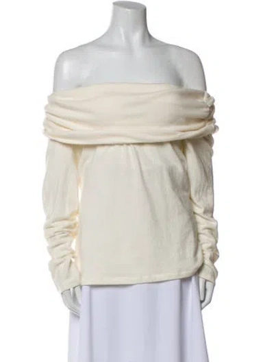 Pre-owned Reformation Off-the-shoulder Sweater In Neutral