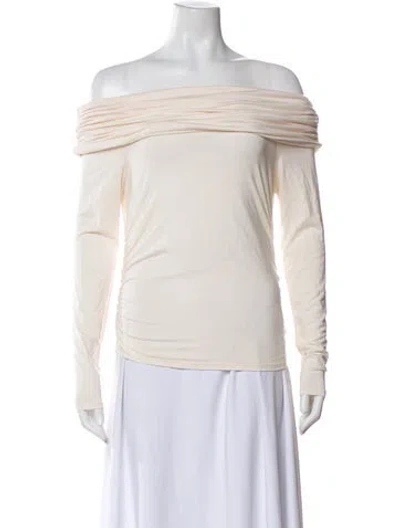 Pre-owned Reformation Off-the-shoulder Sweater In Neutral
