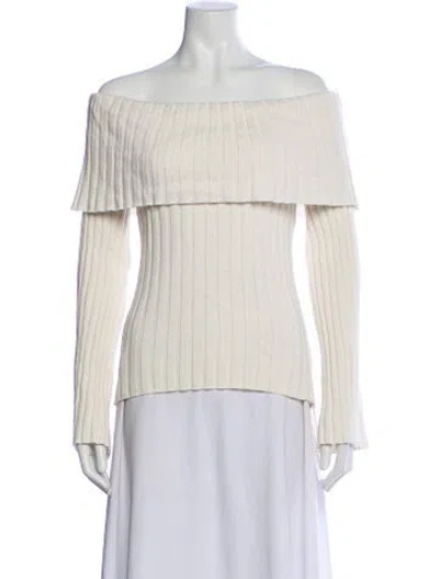 Pre-owned Reformation Off-the-shoulder Sweater In Neutral