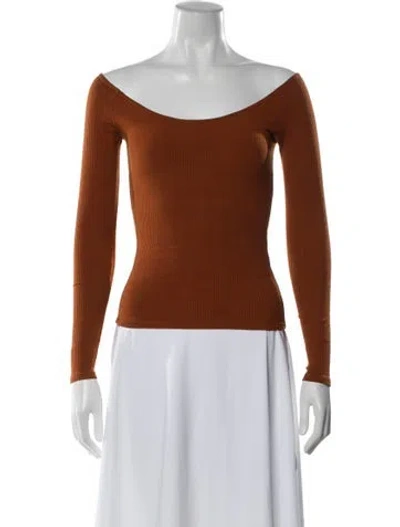 Pre-owned Reformation Off-the-shoulder Sweater In Orange