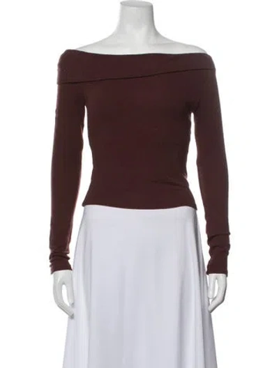 Pre-owned Reformation Off-the-shoulder Sweater W/ Tags In Brown