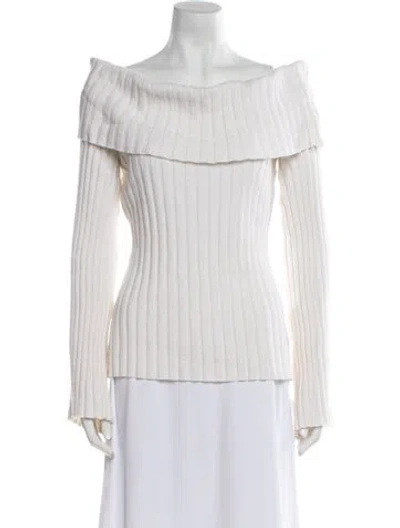 Pre-owned Reformation Off-the-shoulder Sweater In White
