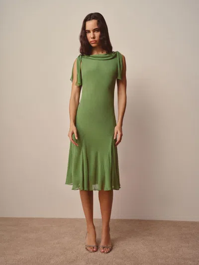 Reformation Oleta Dress Jade Green Xs
