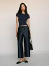 Reformation Olina Cropped Pant In Blue