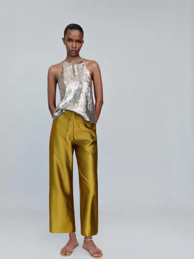 Reformation Olina Cropped Pant Green Small