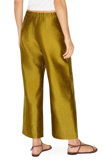 Reformation Olina Drawstring Crop Pants In Green