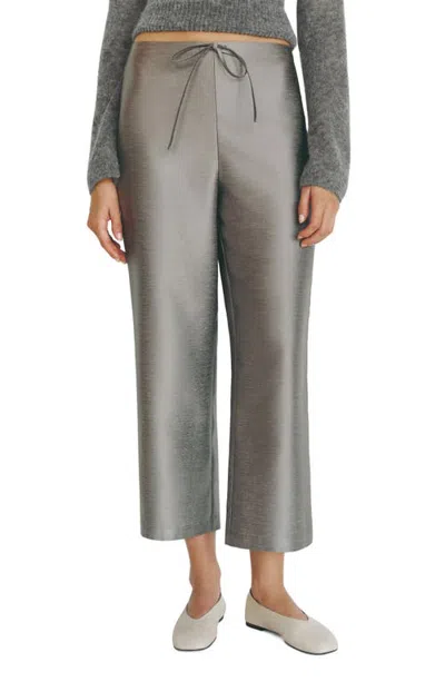 Reformation Olina Drawstring Crop Pants In Gray