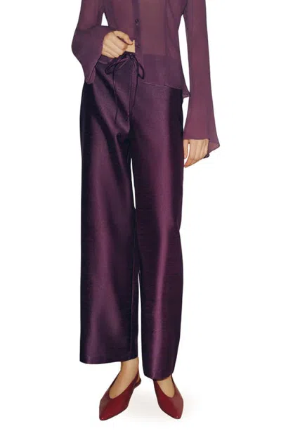 Reformation Olina Drawstring Crop Pants In Brown