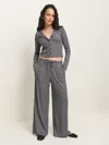 Reformation Olina Knit Pant In Grey Stripe