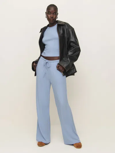 Reformation Olina Knit Pant In Ice Water