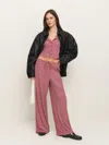 Reformation Olina Knit Pant In Red Stripe