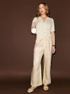 Reformation Olina Linen Cropped Pant In Sugar