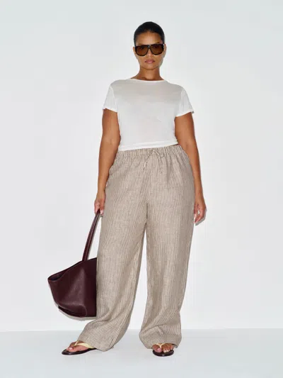 Reformation Olina Linen Pant Es Brown 3x In Gray