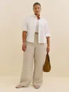 Reformation Olina Linen Pant Es In Dunes Check