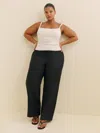 Reformation Pantalon En Lin Olina Grandes Tailles In Noir