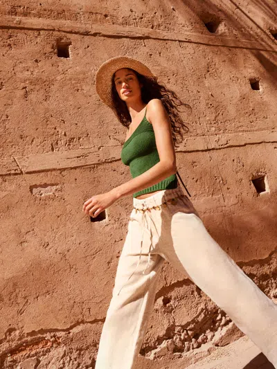Reformation Olina Linen Pant In Oatmeal