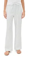 Reformation Olina Linen Pants Swan Stripe In Swan Stripe